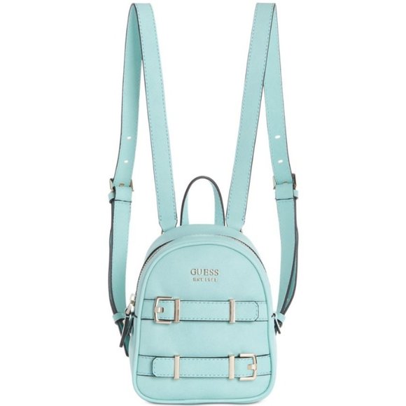 Guess NWT Jori Mini Backpack Blue/Turquoise/ Teal/Aqua - Picture 1 of 13